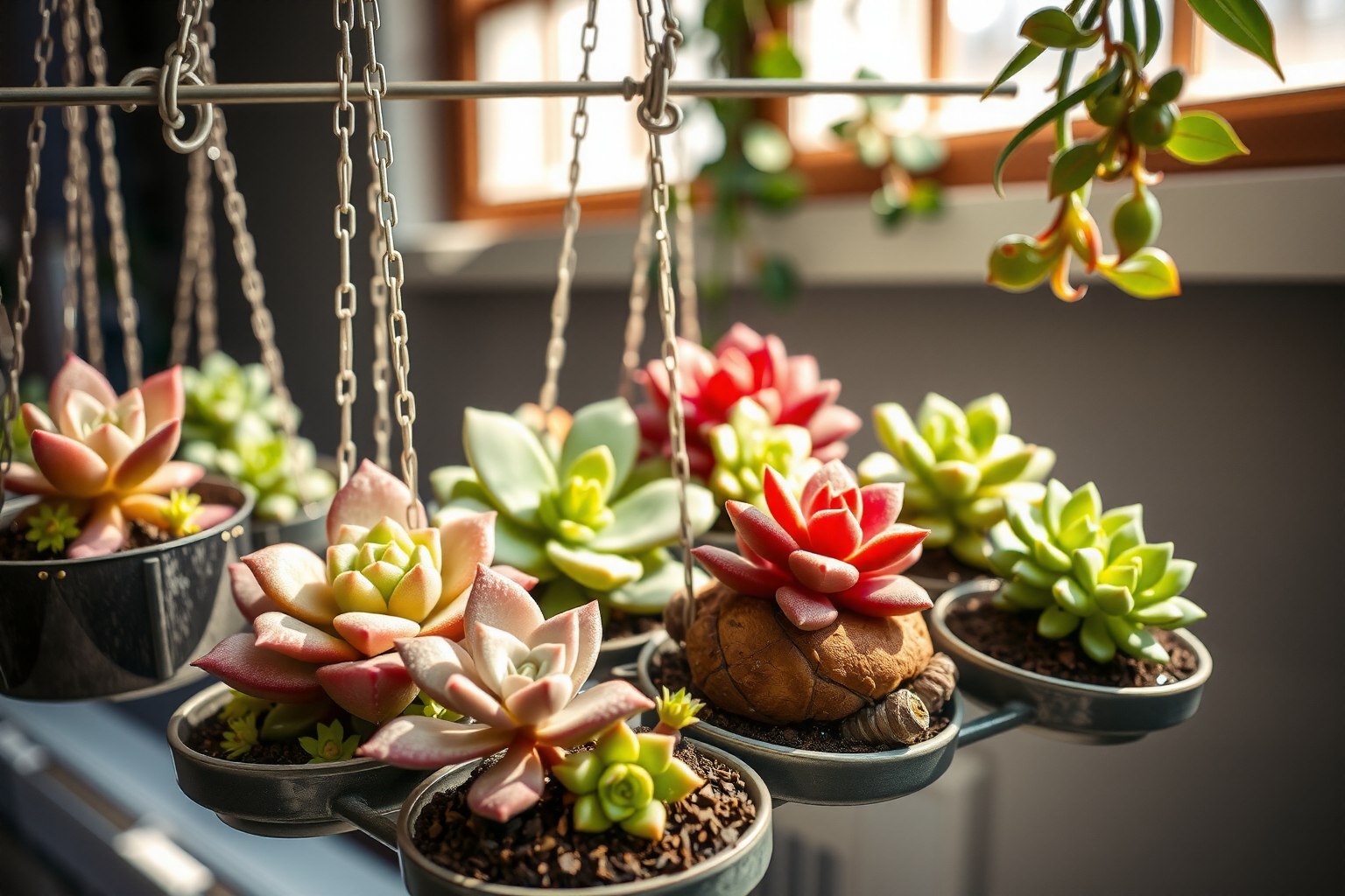 Suculentas pequeñas y colgantes perfectas para decorar